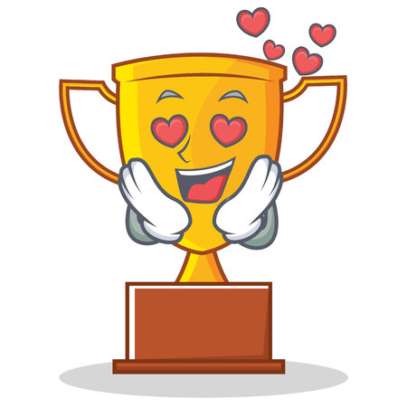 In love trophy character cartoon style vector illustrationのイラスト素材