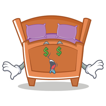 Money eye cute bed character cartoon vector illustration.のイラスト素材