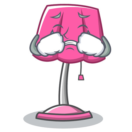 Crying furniture lamp character cartoonのイラスト素材