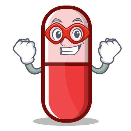 Super pill cartoon character.のイラスト素材