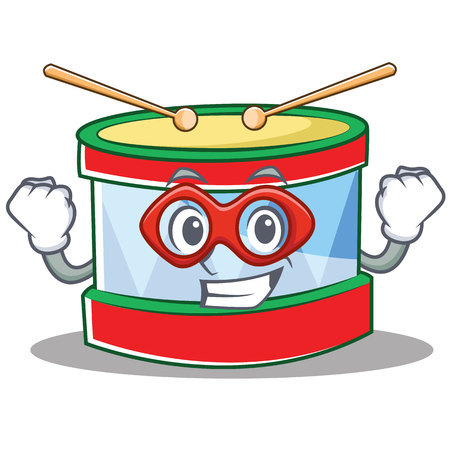 Super hero toy drum character cartoon vector illustrationのイラスト素材