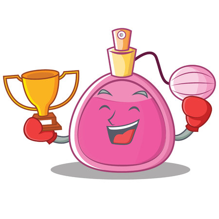 Boxing perfume bottle character cartoonのイラスト素材