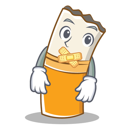 Silent cigarette character cartoon styleのイラスト素材