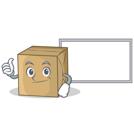 Thumbs up with board cardboard character character collection vector illustrationのイラスト素材