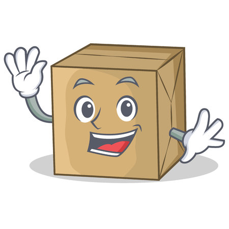 Waving cardboard character character collectionのイラスト素材