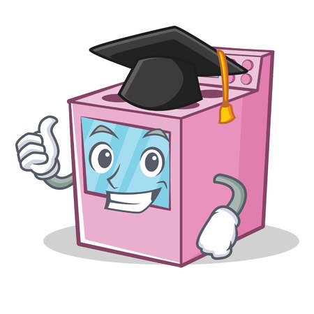 Graduation gas stove character cartoon vector illustrationのイラスト素材