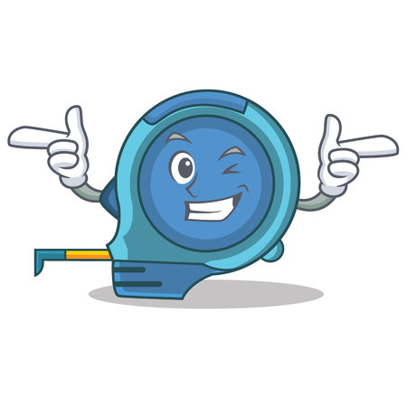 Wink tape measure character cartoon vector illustrationのイラスト素材