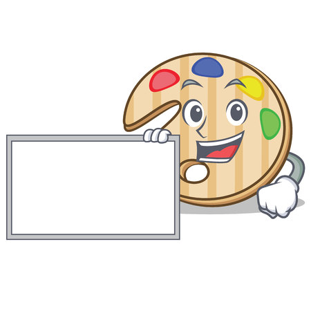 With board paint palette character cartoonのイラスト素材