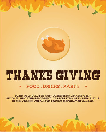 Thanksgiving poster style collection designのイラスト素材
