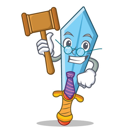 Judge sword character cartoon style vector illustrationのイラスト素材