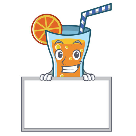 Grinning with board cocktail character cartoon style vector illustrationのイラスト素材