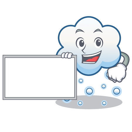 With board snow cloud character cartoonのイラスト素材