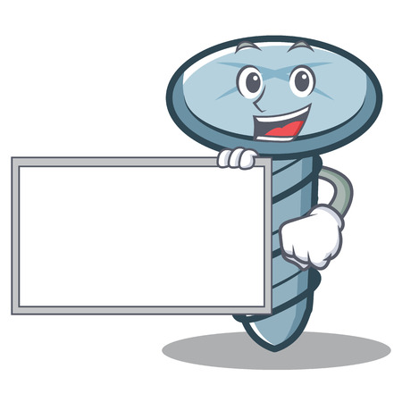 With board screw character cartoon styleのイラスト素材