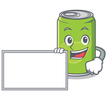 With board soft drink character cartoonのイラスト素材