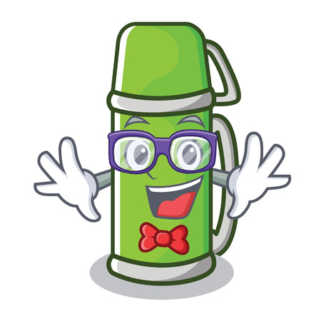 Geek water bottle character cartoon style vector illustrationのイラスト素材
