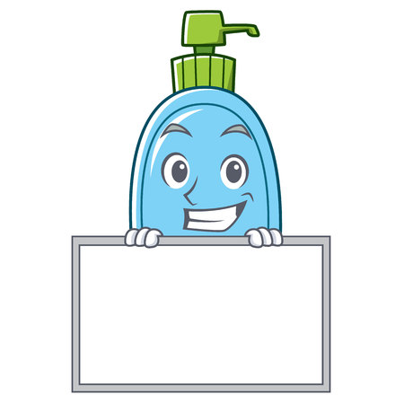 Grinning with board liquid soap character cartoonのイラスト素材