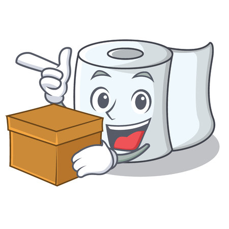 With box tissue character cartoon styleのイラスト素材