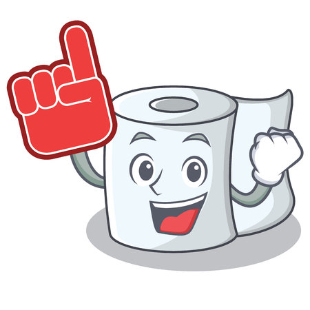 Foam finger tissue character cartoon style.のイラスト素材