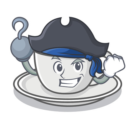 Pirate coffee character cartoon style vector illustrationのイラスト素材