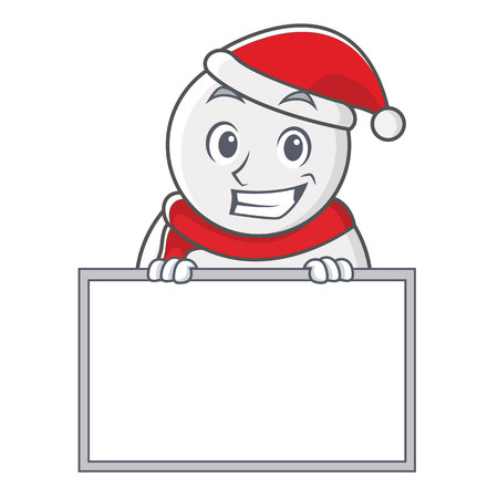 Grinning with board snowman character cartoon style vector illustrationのイラスト素材