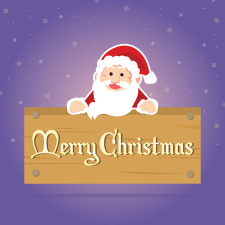 Merry Christmas greeting card with santa claus style vector illustrationのイラスト素材