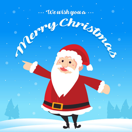 Christmas card cute design style with santa claus vector illustrationのイラスト素材