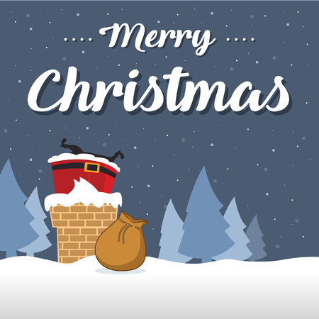 Cute Card Christmas With Santaのイラスト素材