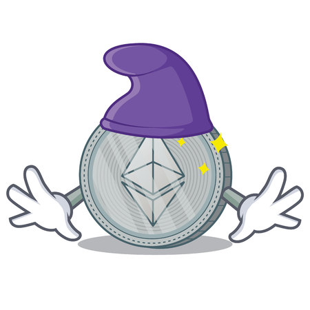 Elf Ethereum coin character cartoon vector illustrationのイラスト素材