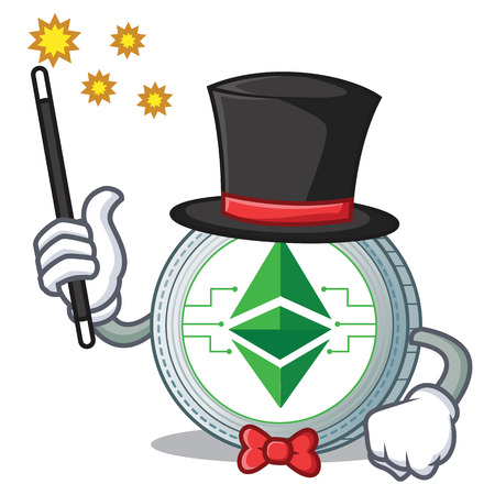 Magician Ethereum classic character cartoonのイラスト素材