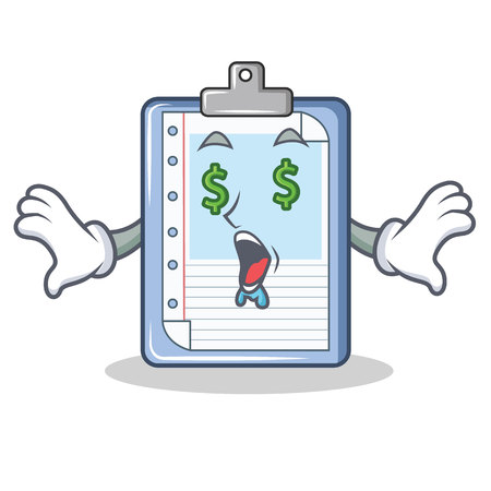 Money eye clipboard character cartoon style vector illustrationのイラスト素材