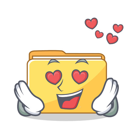 In love folder character cartoon style vector illustrationのイラスト素材