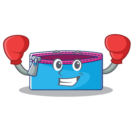 Boxing pencil case character cartoon vector illustration.のイラスト素材