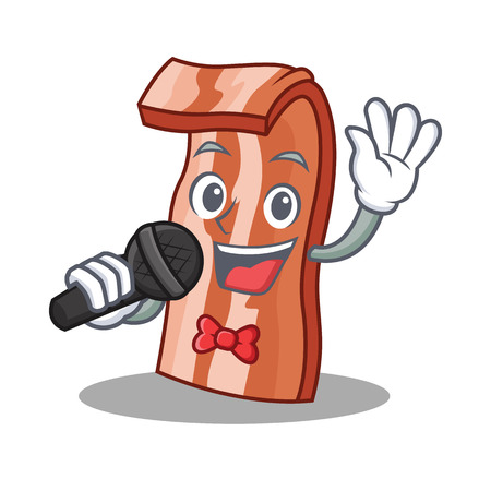 Singing bacon cartoon characterのイラスト素材