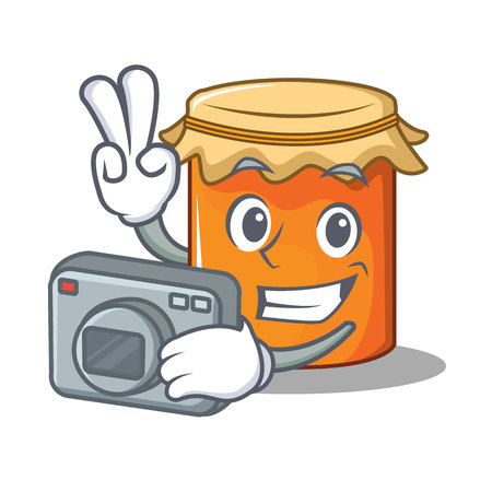 Photographer jam mascot cartoon style vector illustrationのイラスト素材