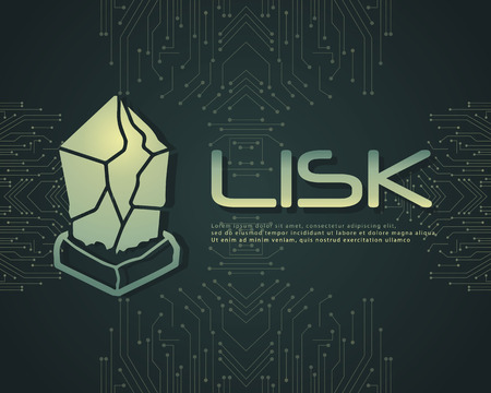 Lisk blockchain design background style vector illustrationのイラスト素材
