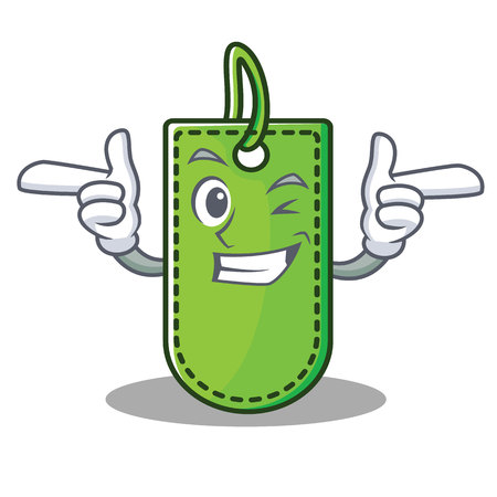 Wink price tag character cartoon vector illustrationのイラスト素材