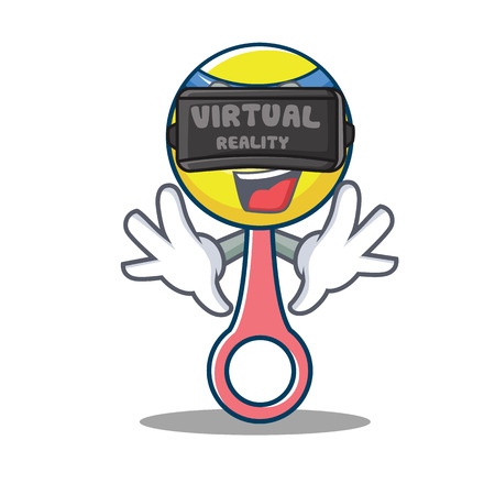 With virtual reality rattle toy mascot cartoonのイラスト素材