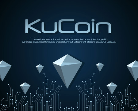 Ku Coin blockchain background designのイラスト素材