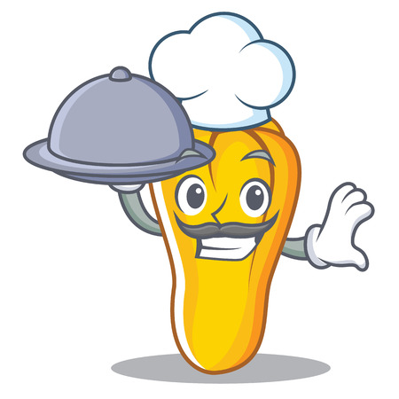 Chef with food cashew mascot cartoon styleのイラスト素材
