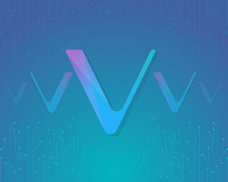 Background blockchain style VeChain collection vector illustrationのイラスト素材
