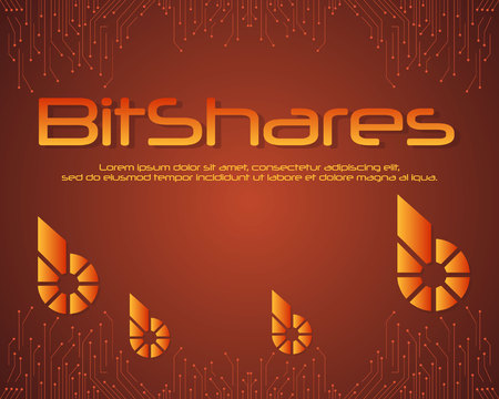 BitShares blockchain background style collection vector illustrationのイラスト素材