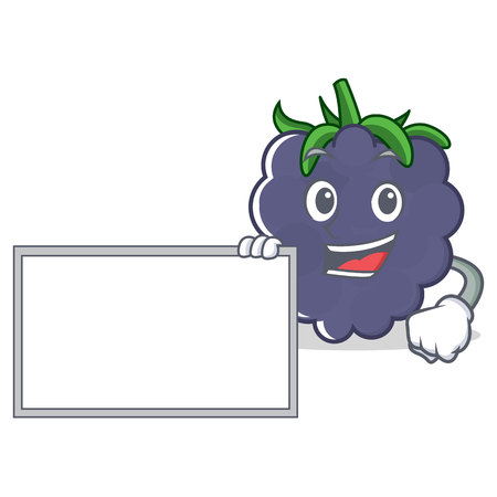 With board blackberry character cartoon style vector illustrationのイラスト素材