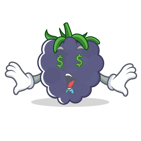 Money eye blackberry mascot cartoon style vector illustration.のイラスト素材