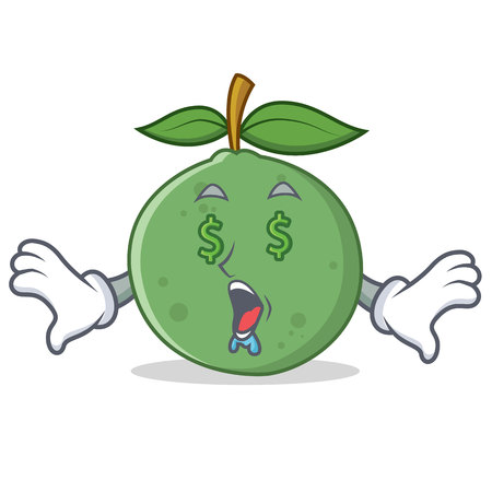 Money eye guava mascot cartoon style vector illustrationのイラスト素材