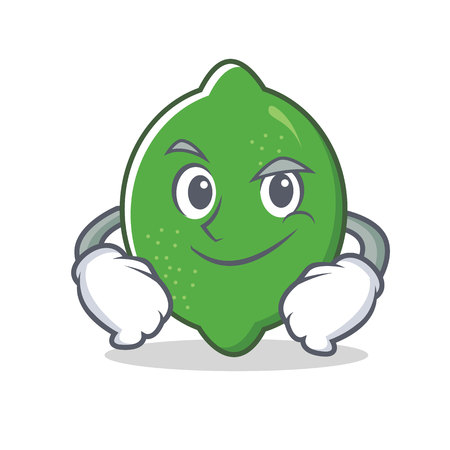 Smirking lime character cartoon styleのイラスト素材
