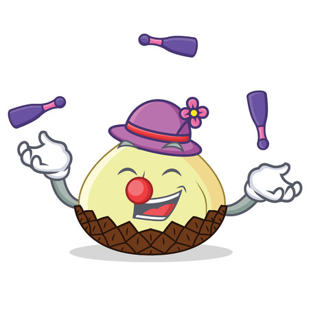 Juggling snake fruit mascot cartoonのイラスト素材