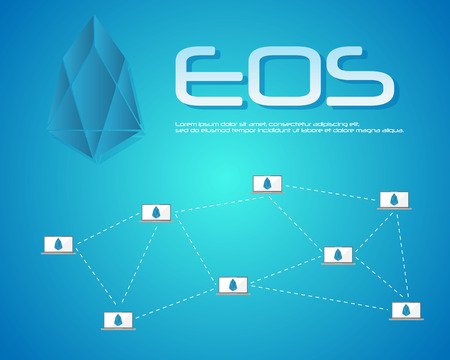 Collection of EOS blockchain backgroundのイラスト素材