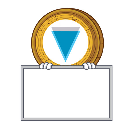 Verge coin with board character cartoonのイラスト素材