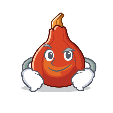 Smirking red kuri squash character cartoon vector illustrationのイラスト素材