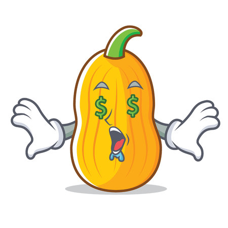 Money eye butternut squash mascot cartoonのイラスト素材